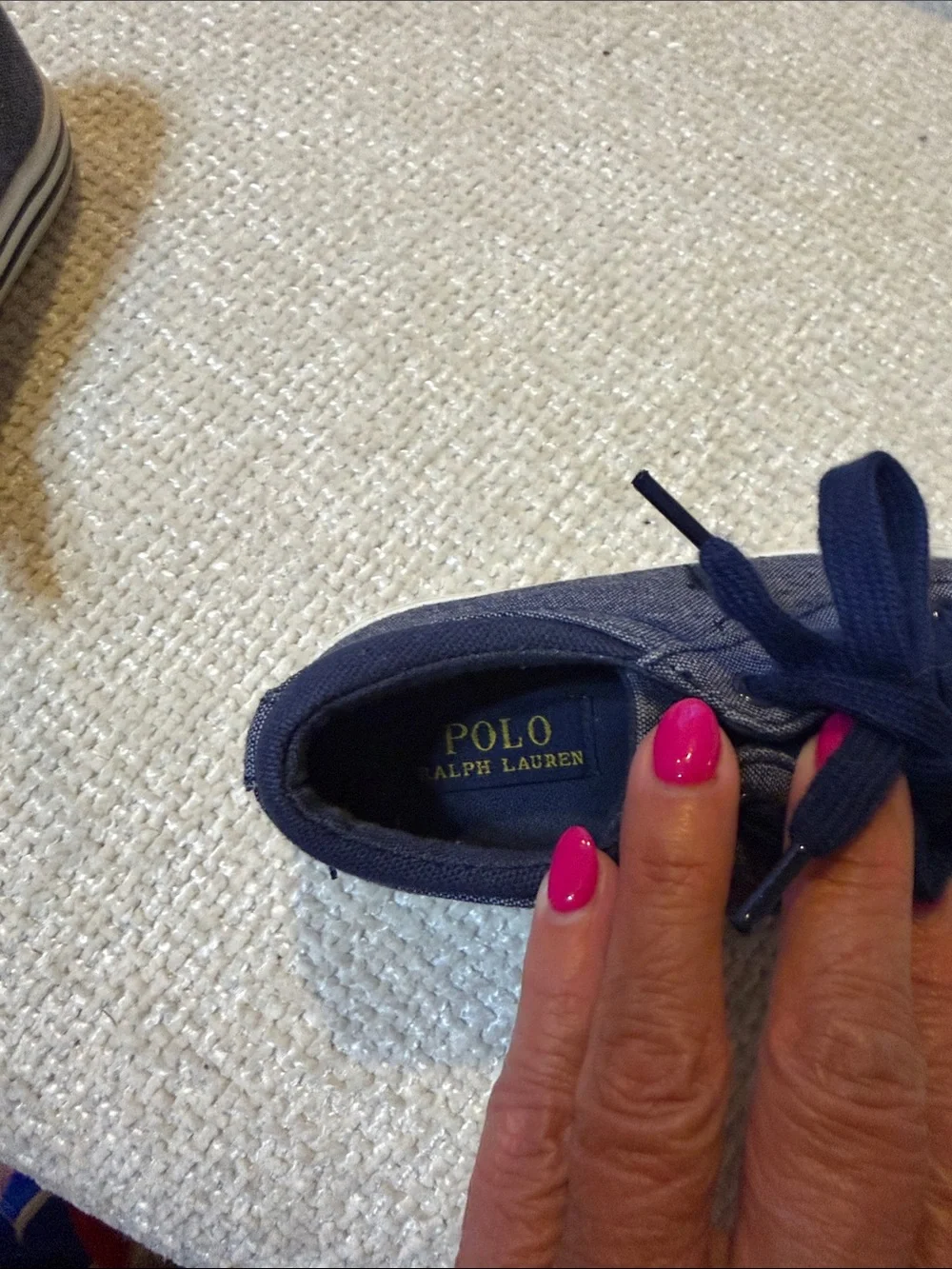 Polo by Ralph Lauren Kids Navy Canvas Lace-Up Sneakers